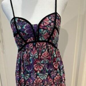 Ladies colorful long summer dress - adjustable spaghetti straps